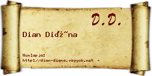 Dian Diána névjegykártya